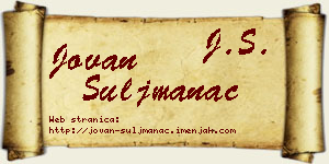 Jovan Šuljmanac vizit kartica